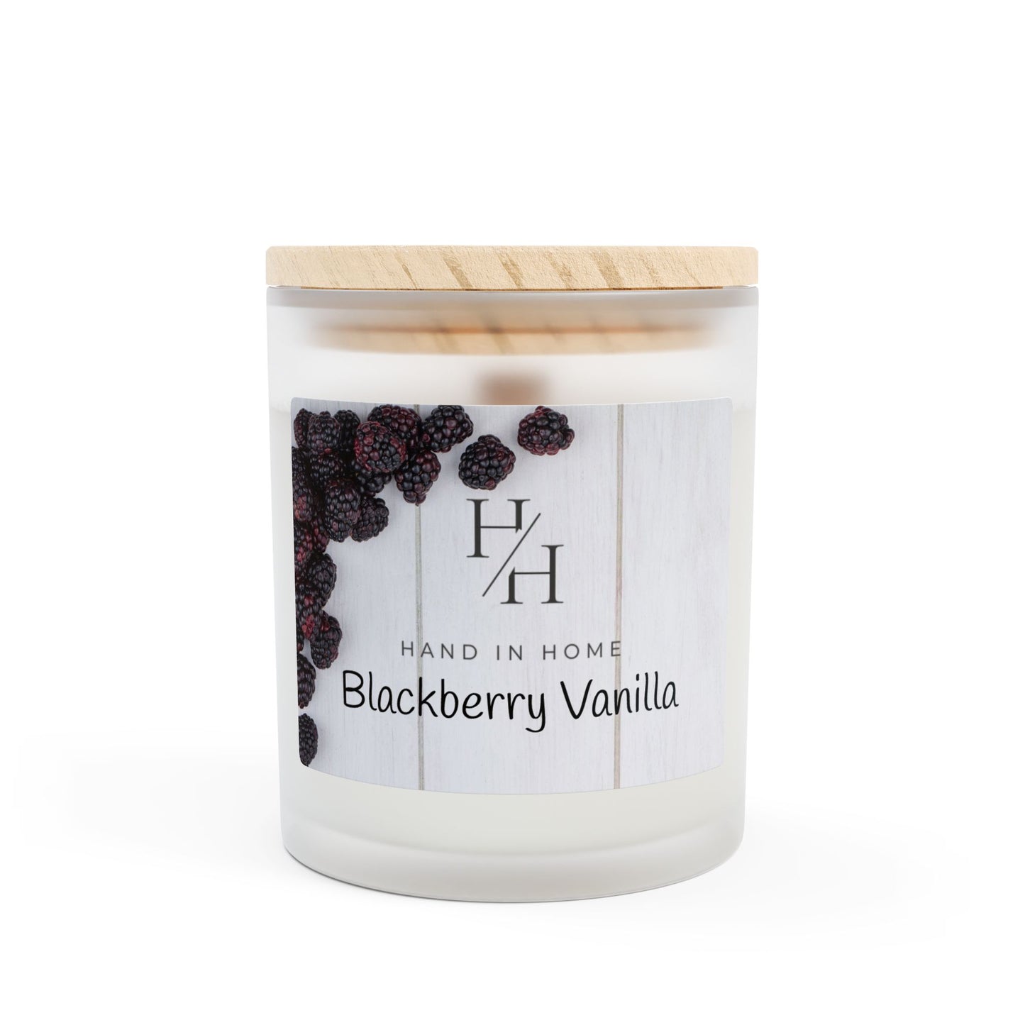 11oz Scented Candle in Frosted Glass, Wooden Wick