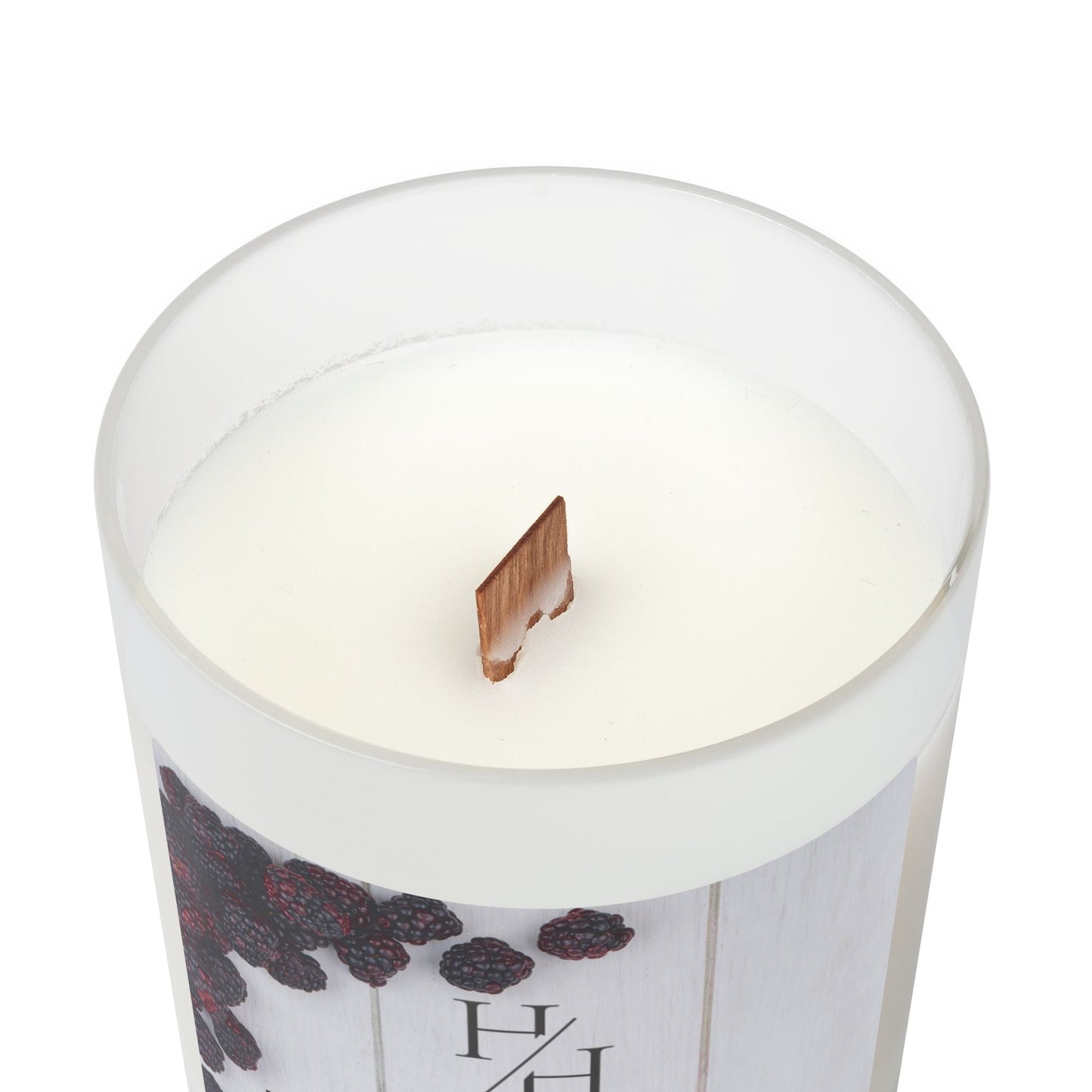 11oz Scented Candle in Frosted Glass, Wooden Wick