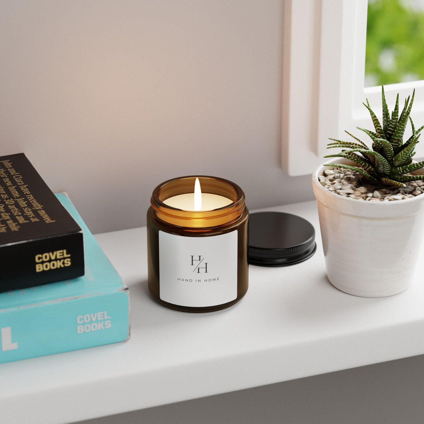 Scented Soy Candle in Amber Glass