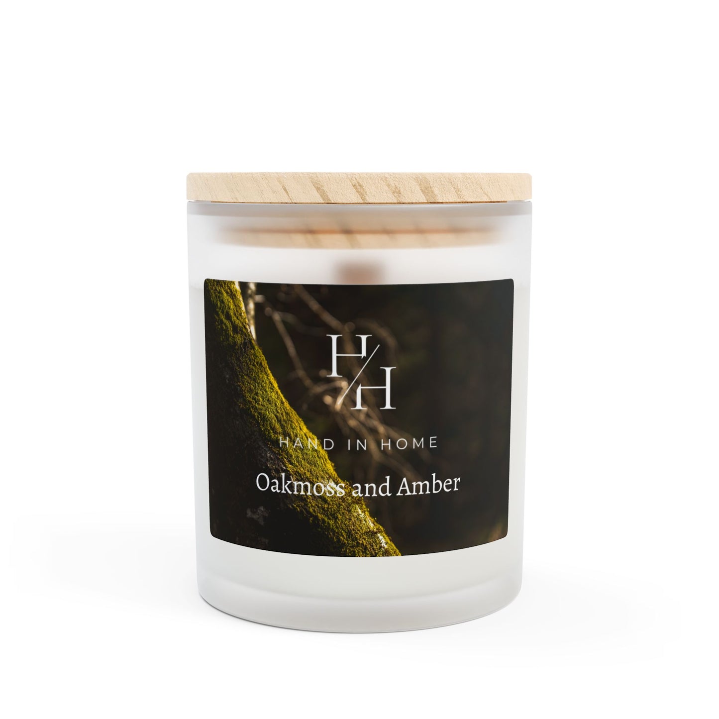 11oz Scented Candle in Frosted Glass, Wooden Wick