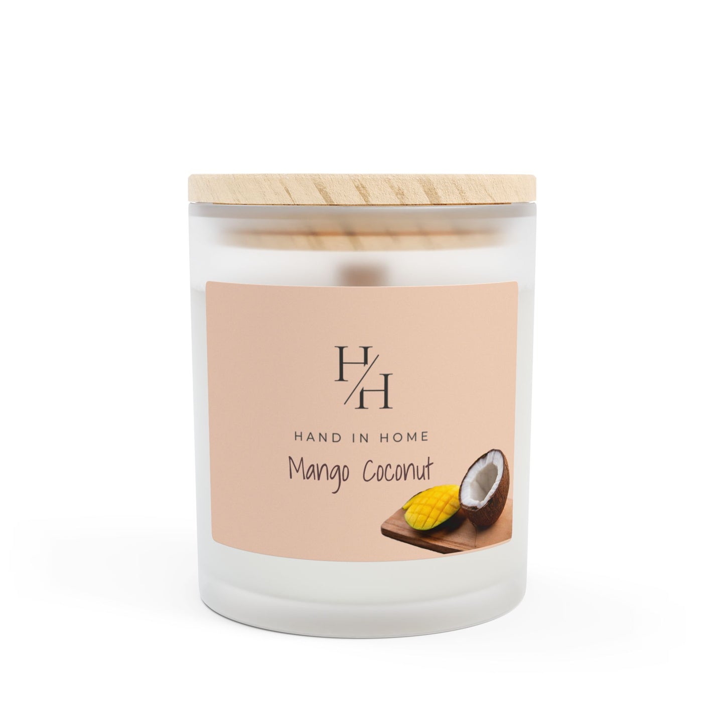 11oz Scented Candle in Frosted Glass, Wooden Wick