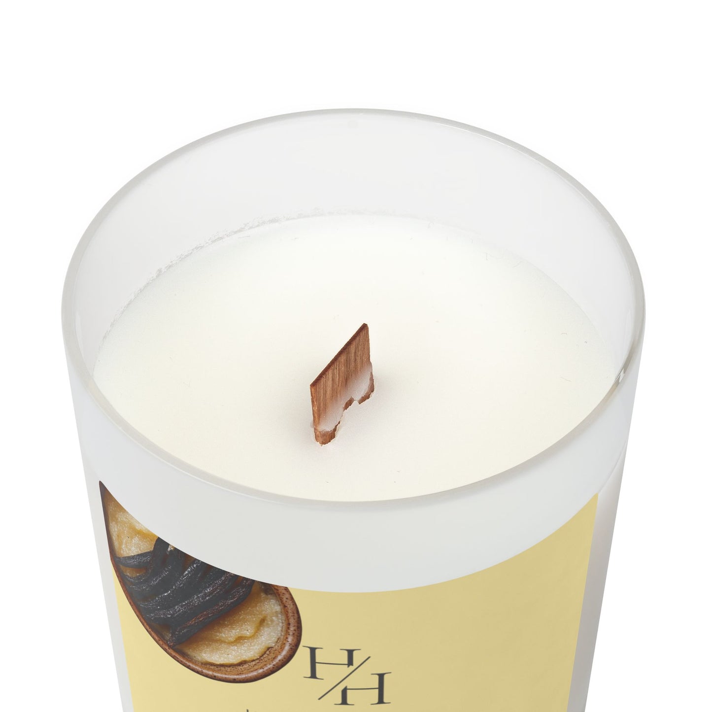 11oz Scented Candle in Frosted Glass, Wooden Wick