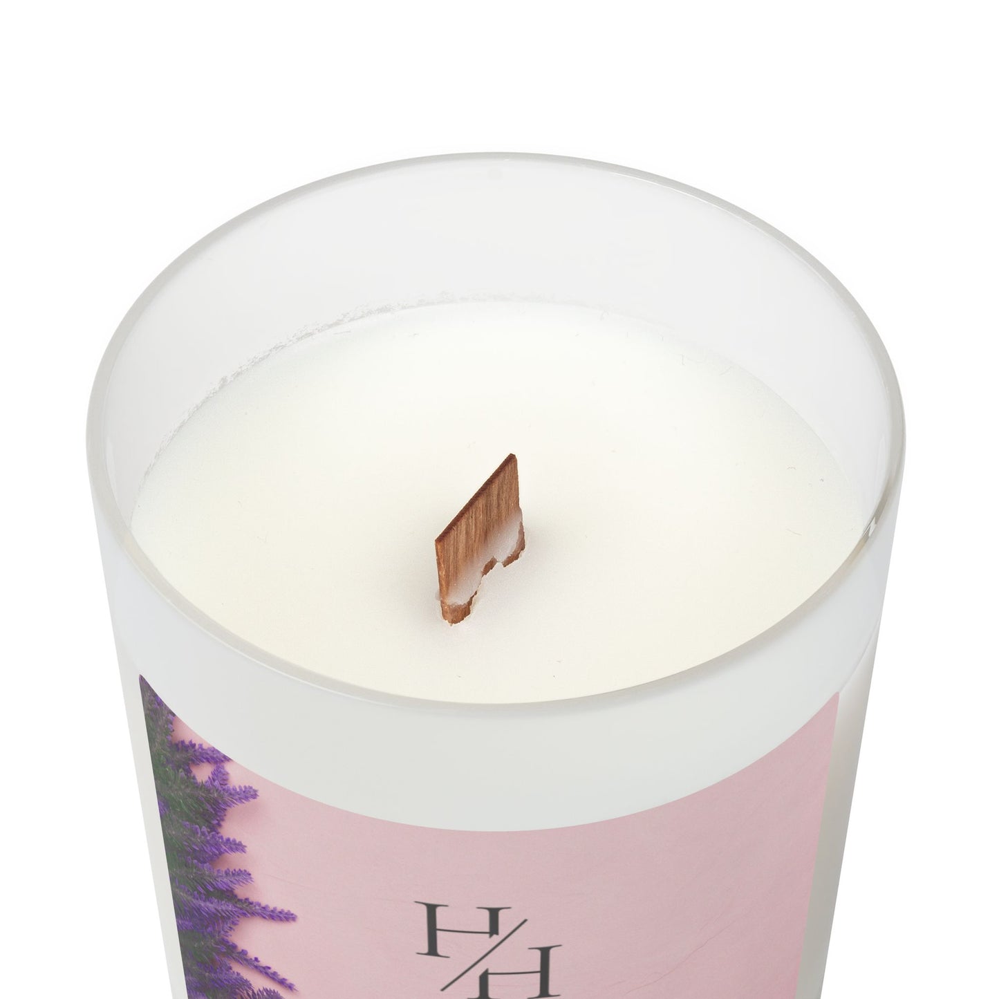 11oz Scented Candle in Frosted Glass, Wooden Wick