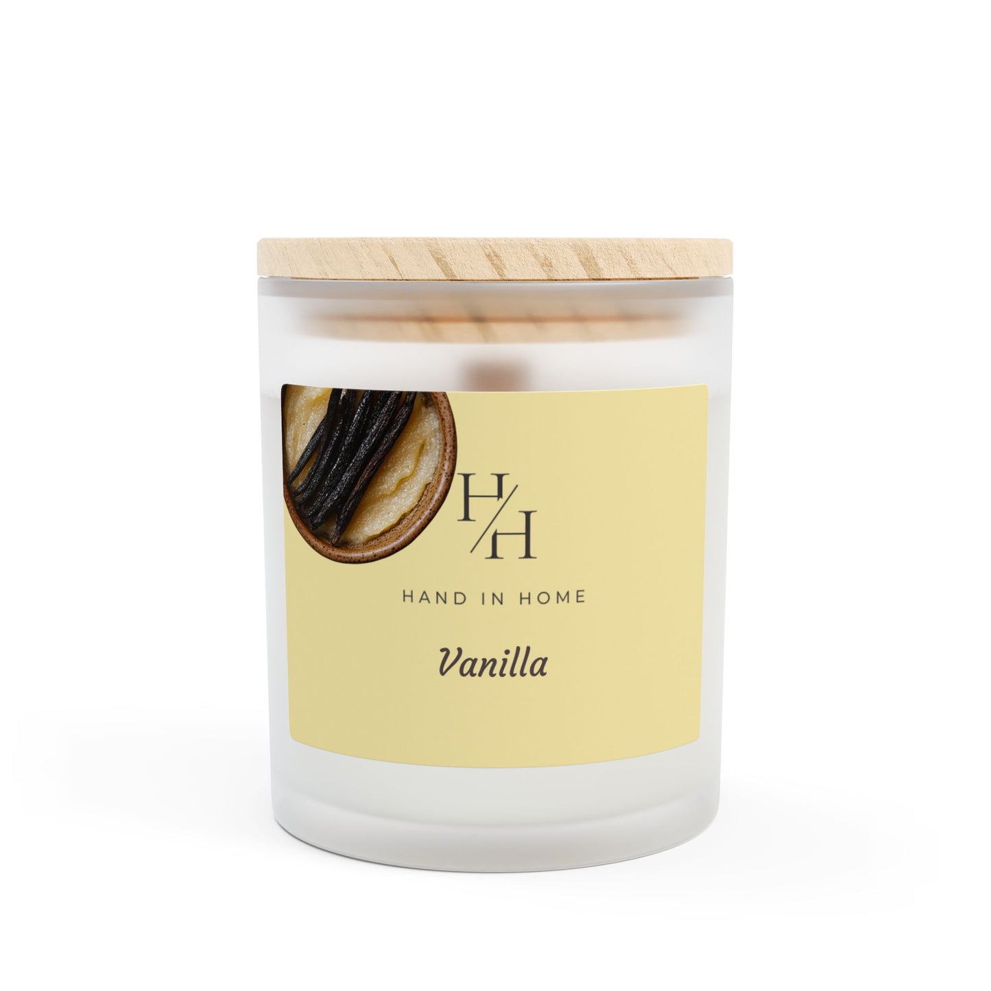 11oz Scented Candle in Frosted Glass, Wooden Wick