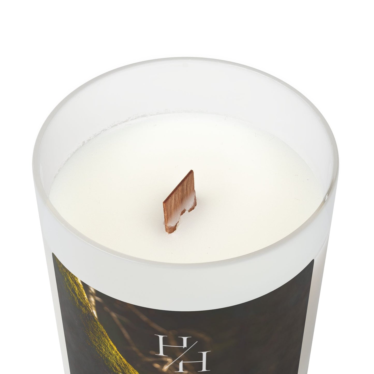 11oz Scented Candle in Frosted Glass, Wooden Wick