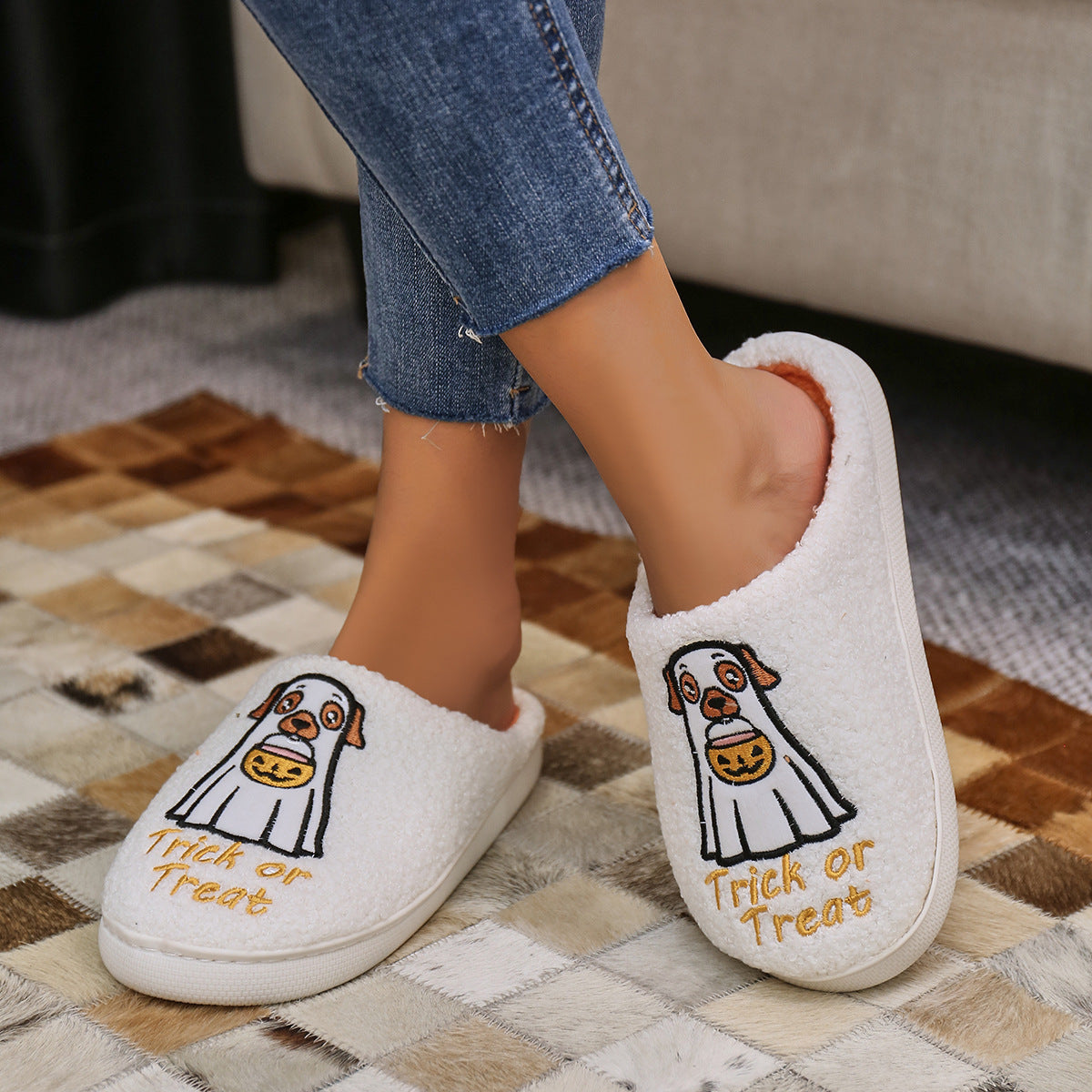 Halloween Dog Ghost Slippers