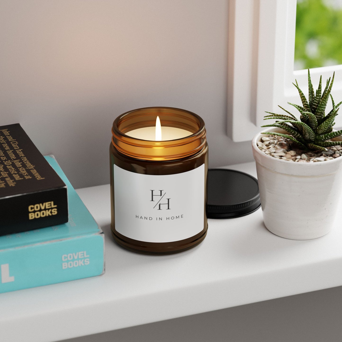 Scented Soy Candle in Amber Glass