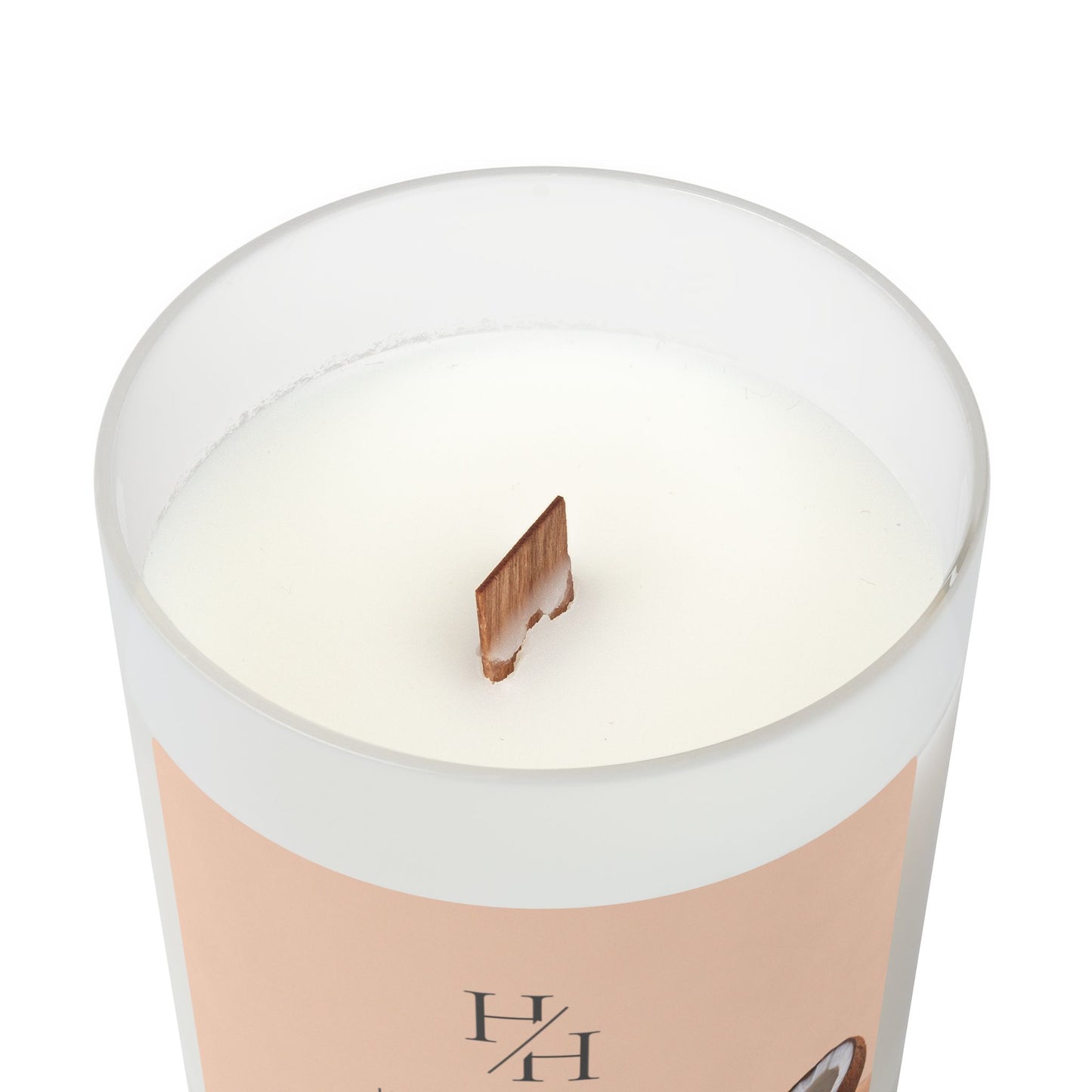 11oz Scented Candle in Frosted Glass, Wooden Wick