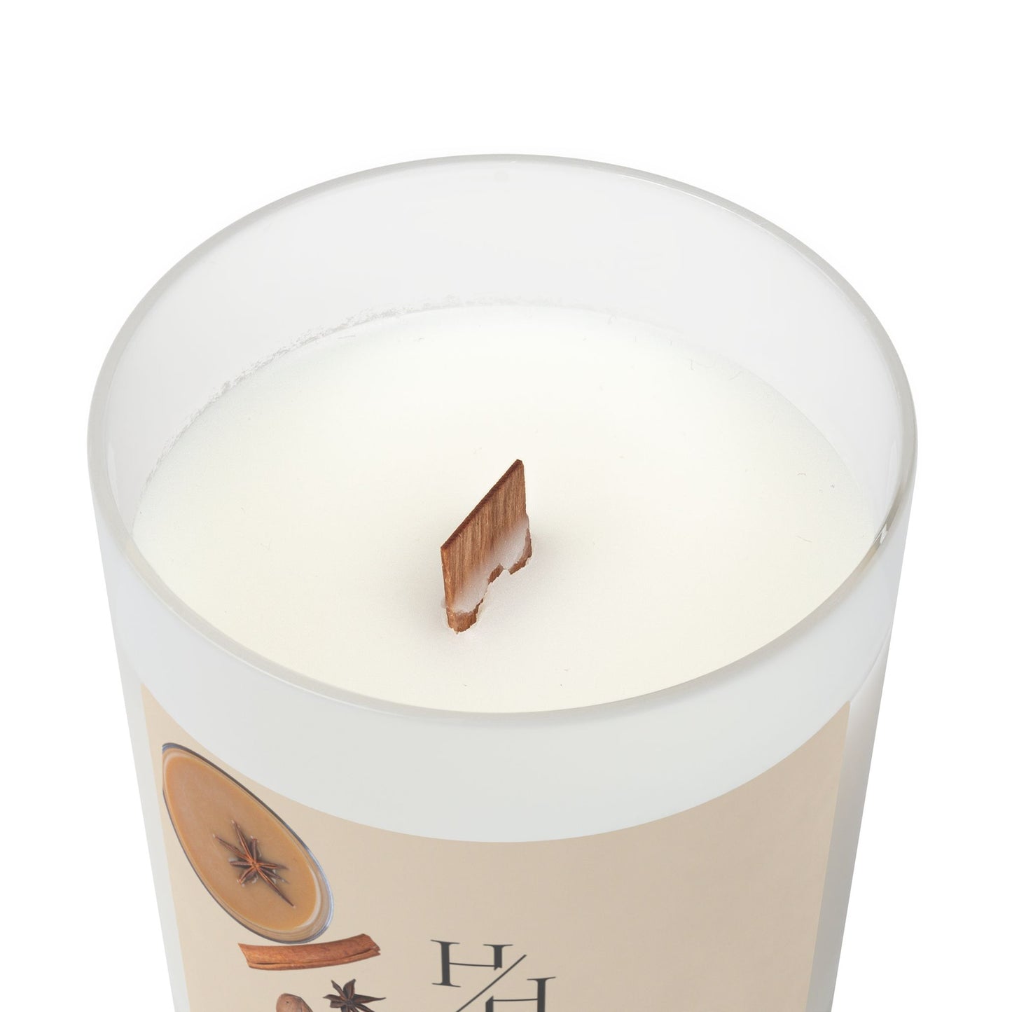 11oz Scented Candle in Frosted Glass, Wooden Wick