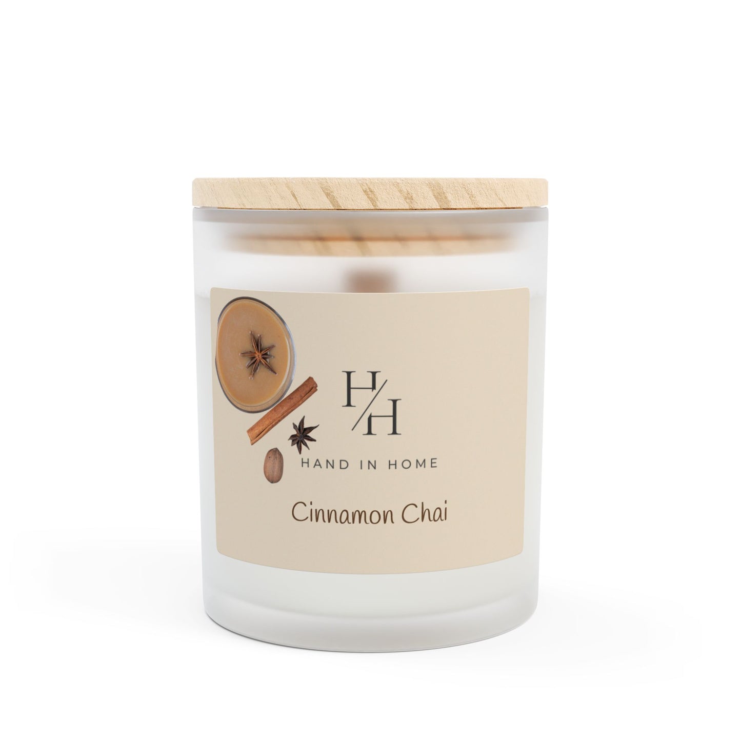 11oz Scented Candle in Frosted Glass, Wooden Wick