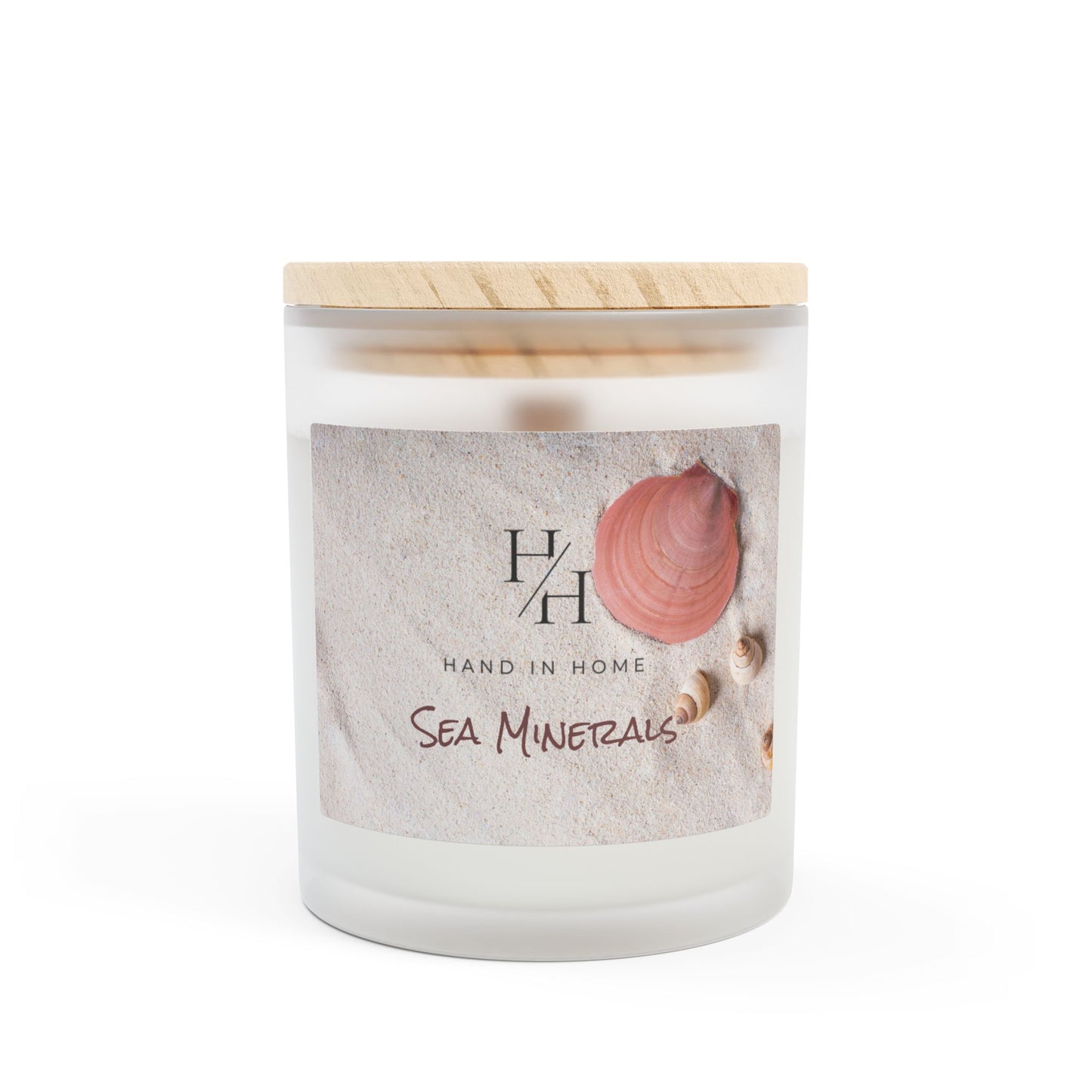 11oz Scented Candle in Frosted Glass, Wooden Wick