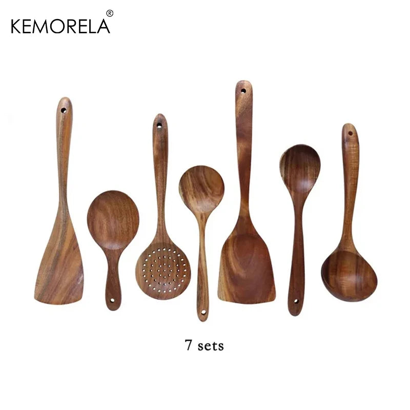 Teak Wooden Cooking Utensil Set