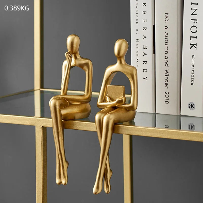 Gold Abstract Thinker Decoration Figuring