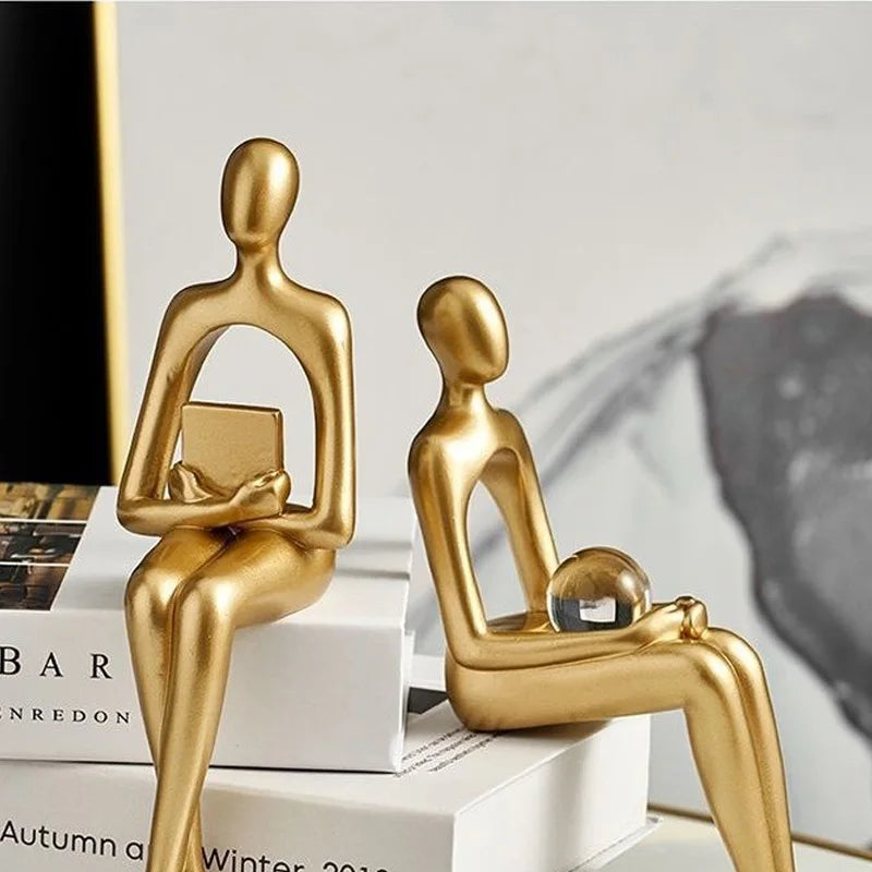 Gold Abstract Thinker Decoration Figuring