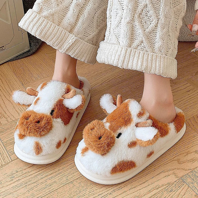 Women's Cartoon Cow Slippers