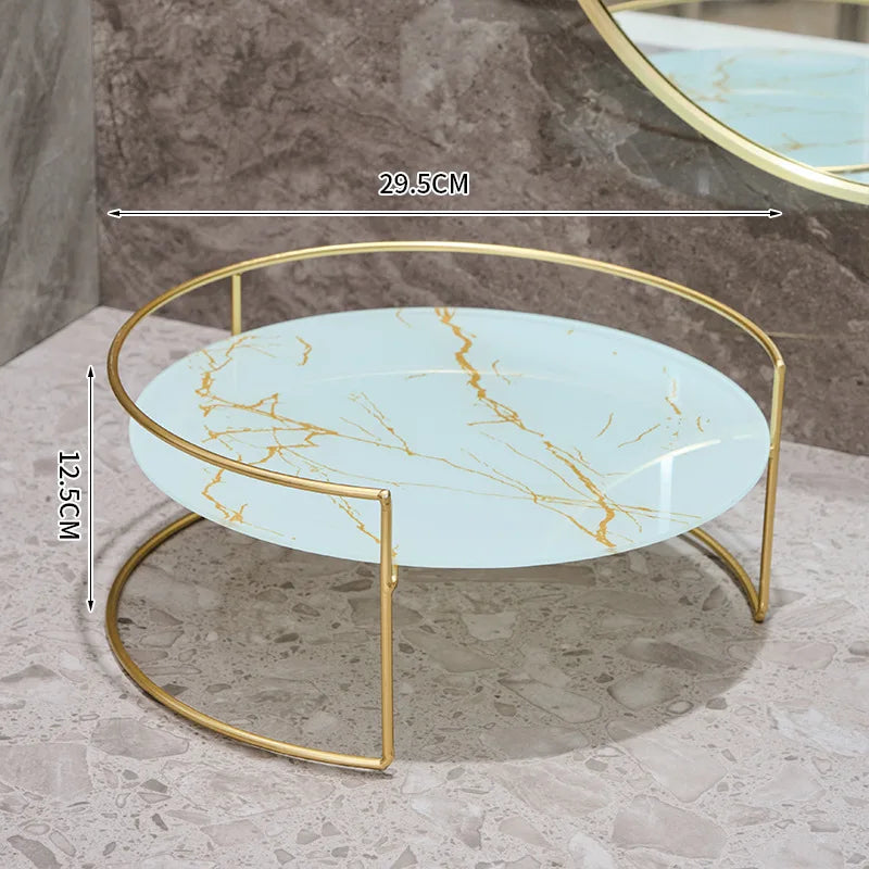Gold Iron Birdcage Cosmetic Tray Shelf Organizer