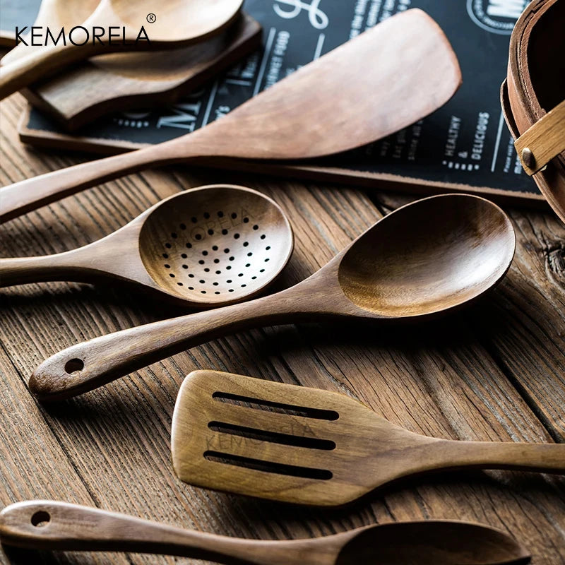 Teak Wooden Cooking Utensil Set