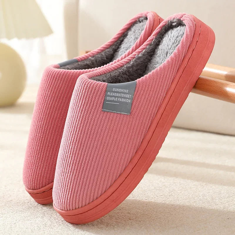 Women's Ribbed Fuzzy Slippers