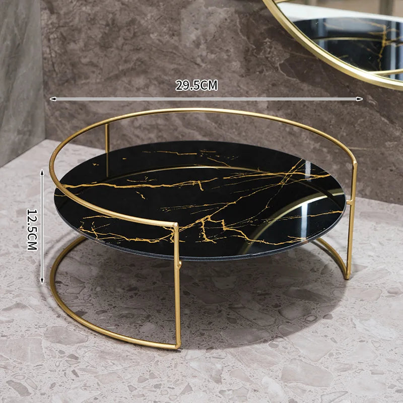 Gold Iron Birdcage Cosmetic Tray Shelf Organizer
