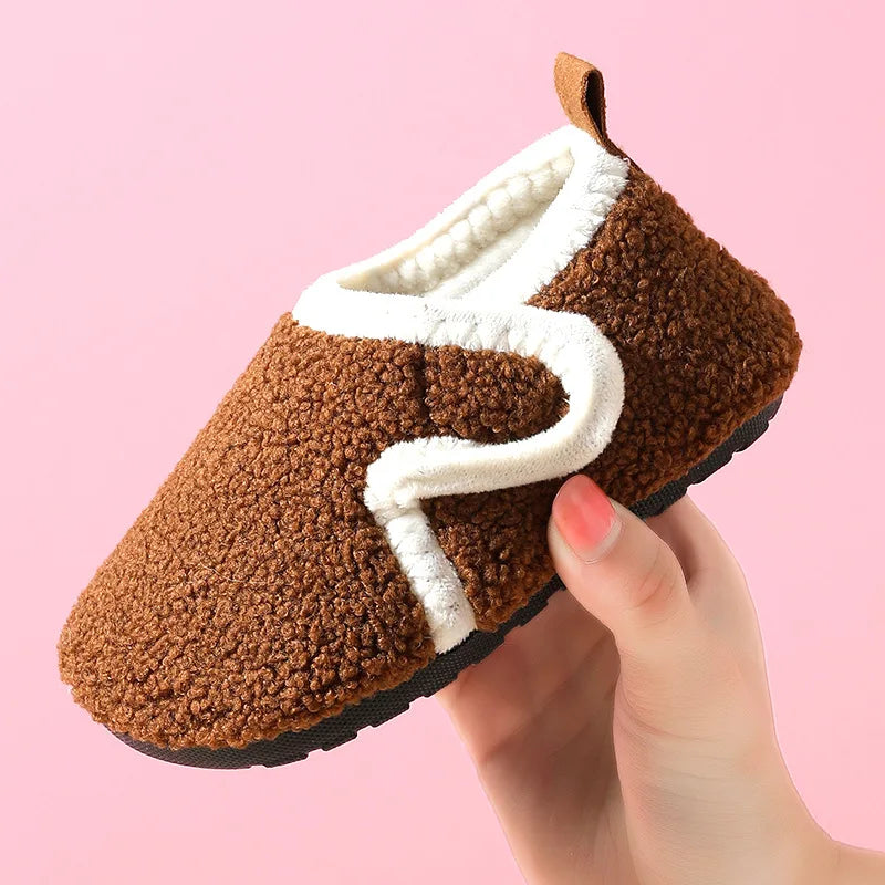 Children's Plush House Shoes with Velcro Closure