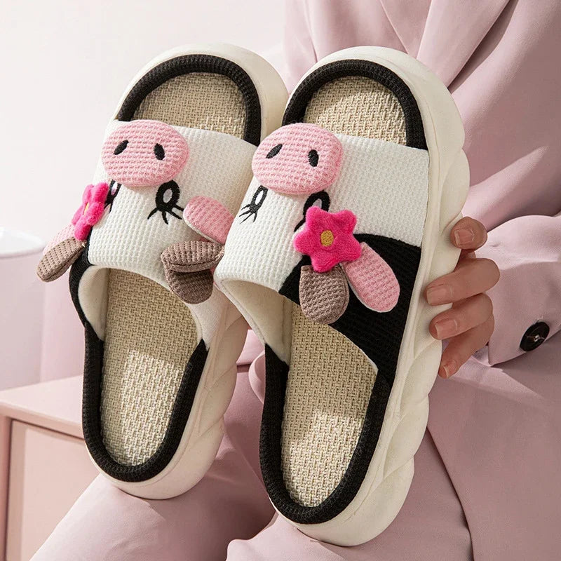 Women's Cartoon Cow Slipper Sandals