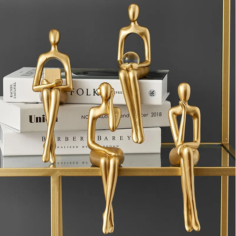 Gold Abstract Thinker Decoration Figuring