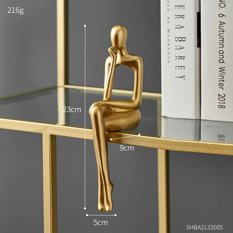 Gold Abstract Thinker Decoration Figuring