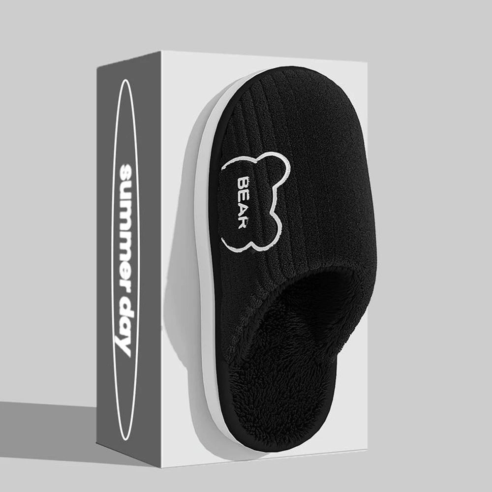 Men's Slip-On Ribbed Fuzzy Lined Slipper House Shoes