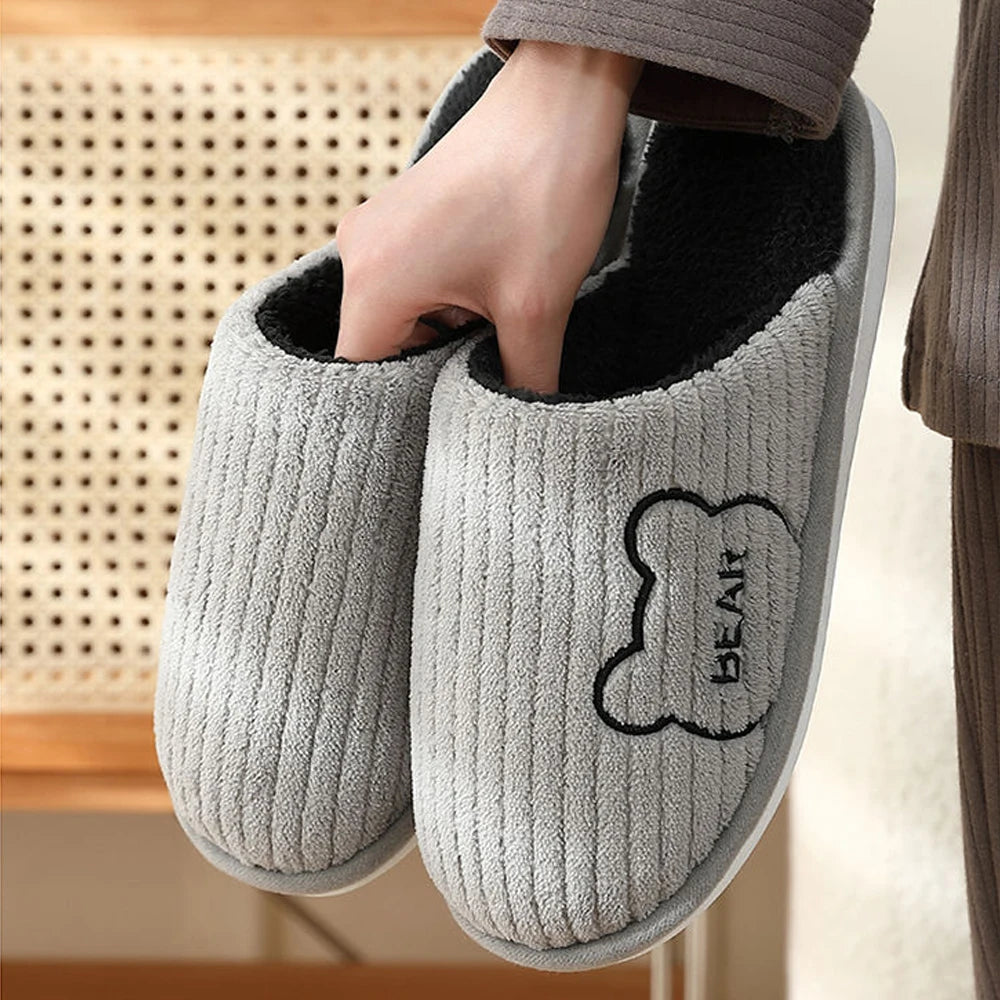 Men's Slip-On Ribbed Fuzzy Lined Slipper House Shoes