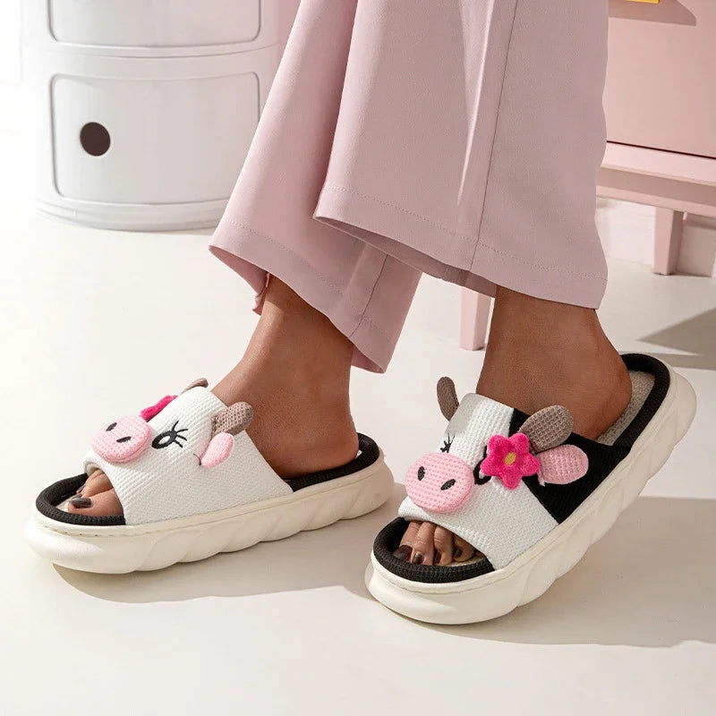 Women's Cartoon Cow Slipper Sandals