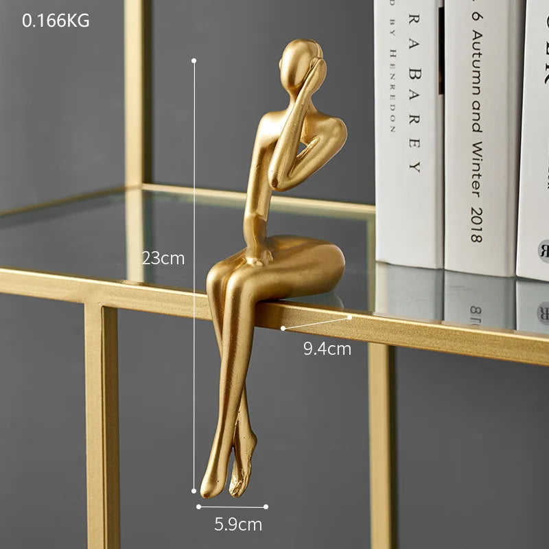 Gold Abstract Thinker Decoration Figuring