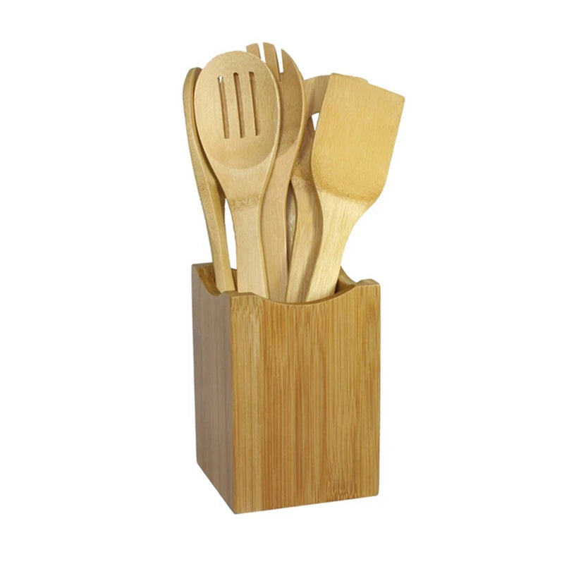 6 Piece Bamboo Utensil Set