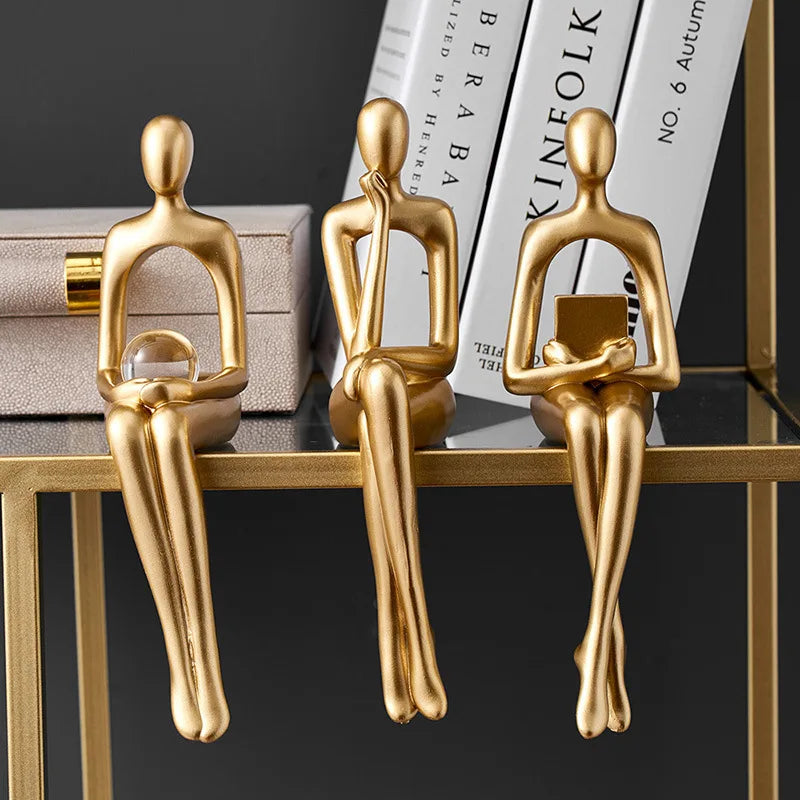 Gold Abstract Thinker Decoration Figuring