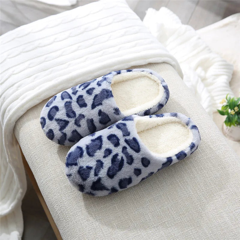 Women's Fur Leopard Print Slippers