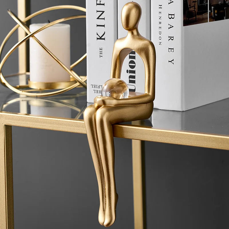 Gold Abstract Thinker Decoration Figuring