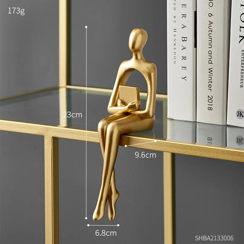 Gold Abstract Thinker Decoration Figuring