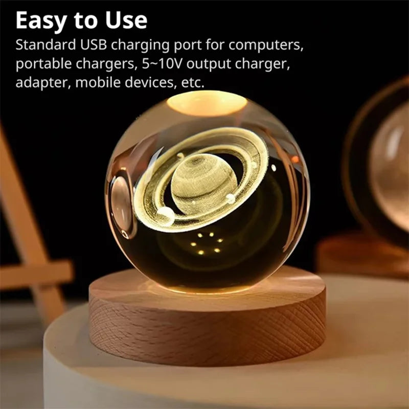 Galaxy, Outer Space, Themed Crystal Ball Night Light