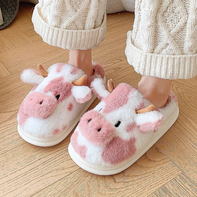 Women's Cartoon Cow Slippers