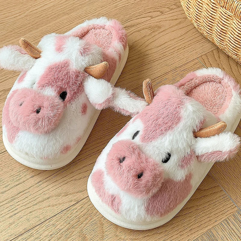 Women's Cartoon Cow Slippers