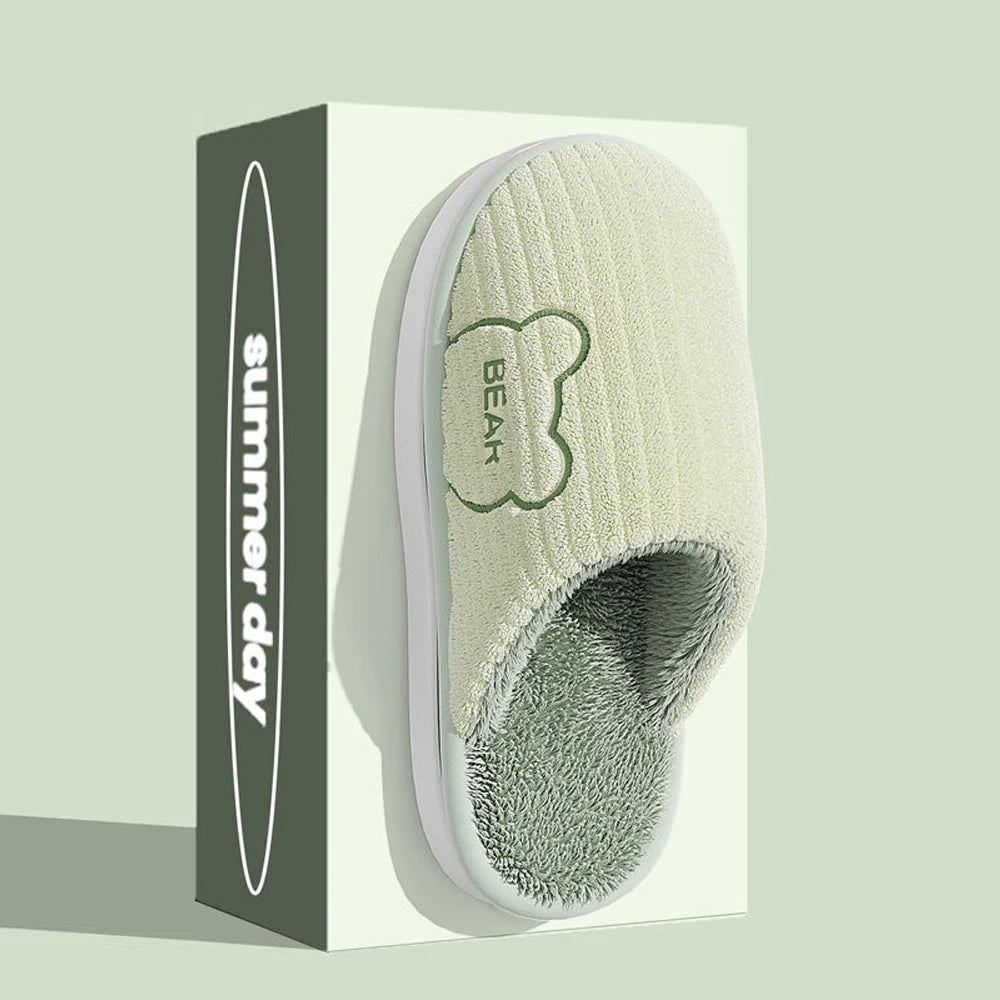 Men's Slip-On Ribbed Fuzzy Lined Slipper House Shoes