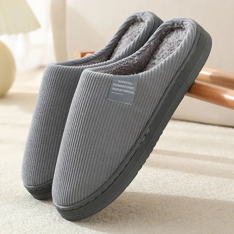 Women's Ribbed Fuzzy Slippers