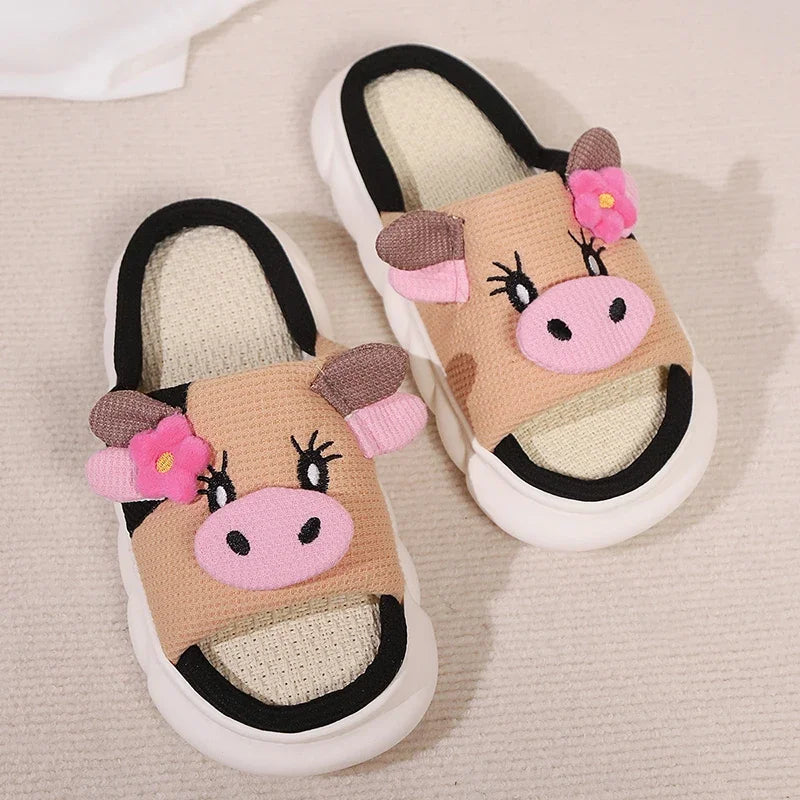 Women's Cartoon Cow Slipper Sandals