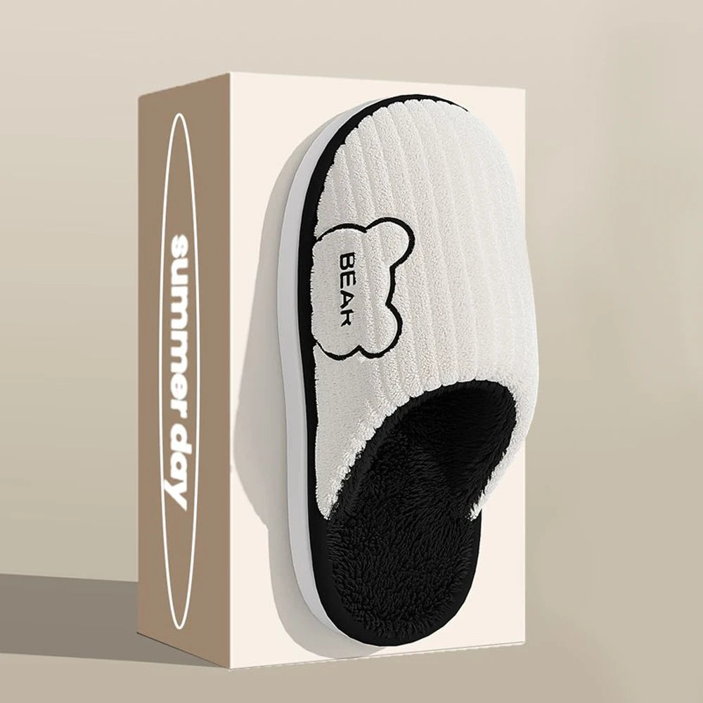 Men's Slip-On Ribbed Fuzzy Lined Slipper House Shoes