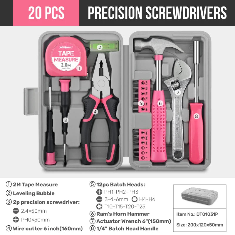 Hi-Spec Tool Kit in Pink