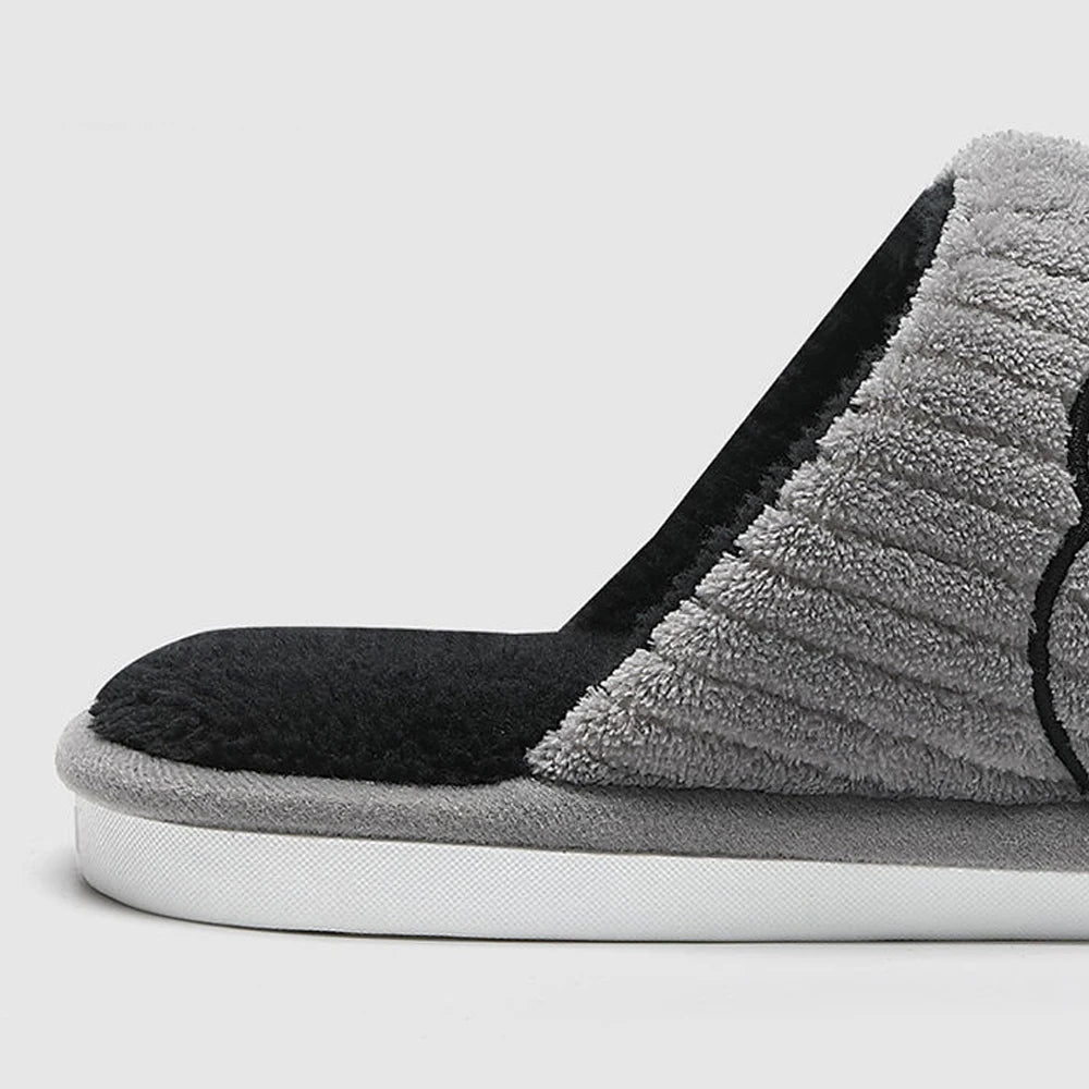 Men's Slip-On Ribbed Fuzzy Lined Slipper House Shoes