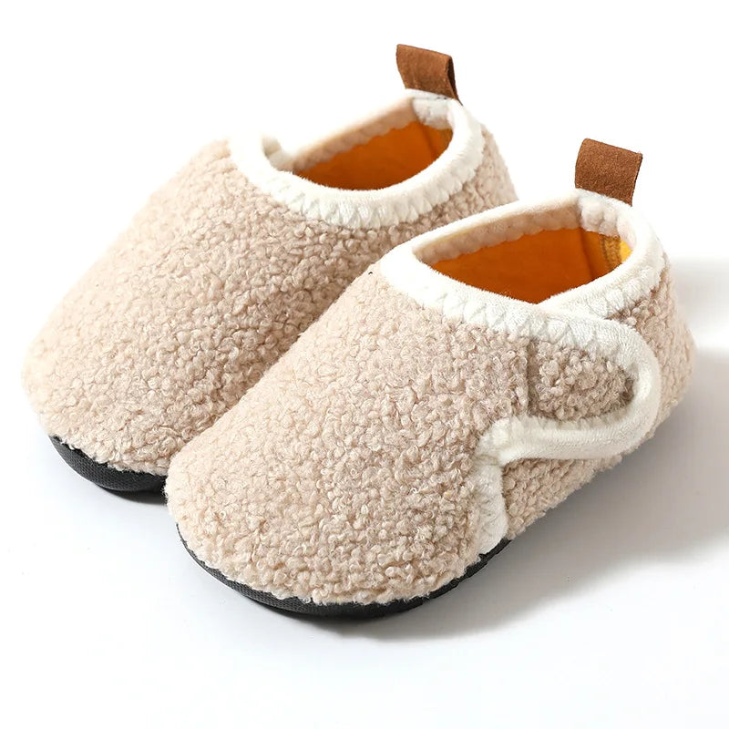Children's Plush House Shoes with Velcro Closure