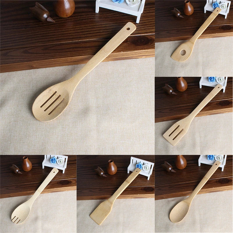 6 Piece Bamboo Utensil Set