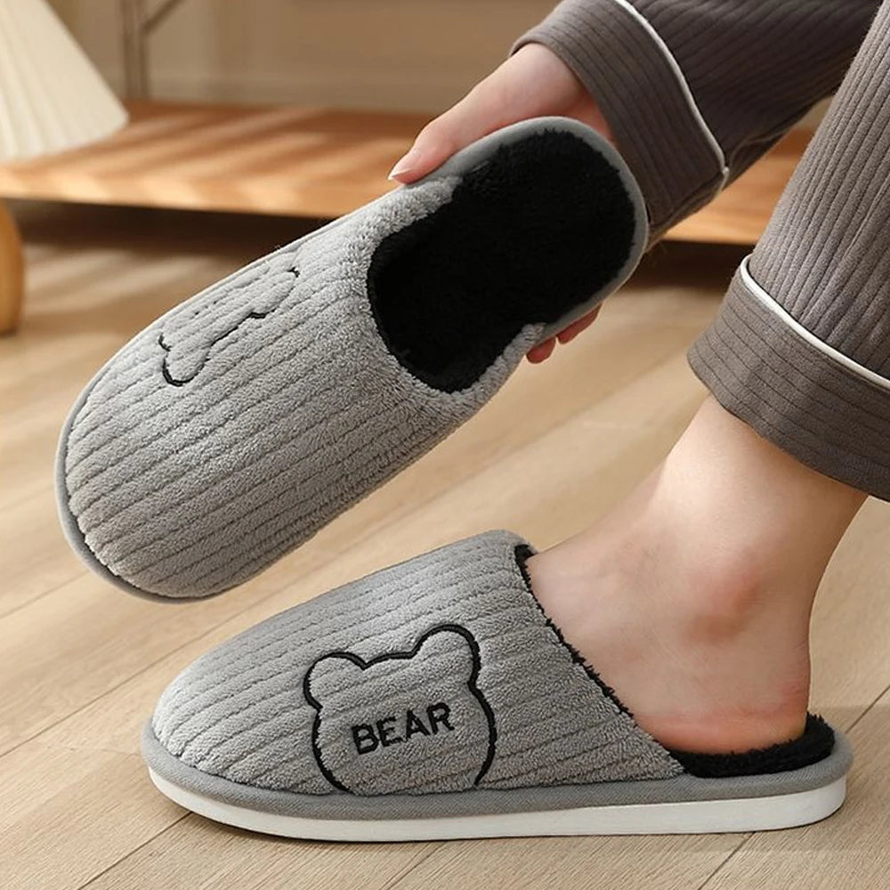 Men's Slip-On Ribbed Fuzzy Lined Slipper House Shoes