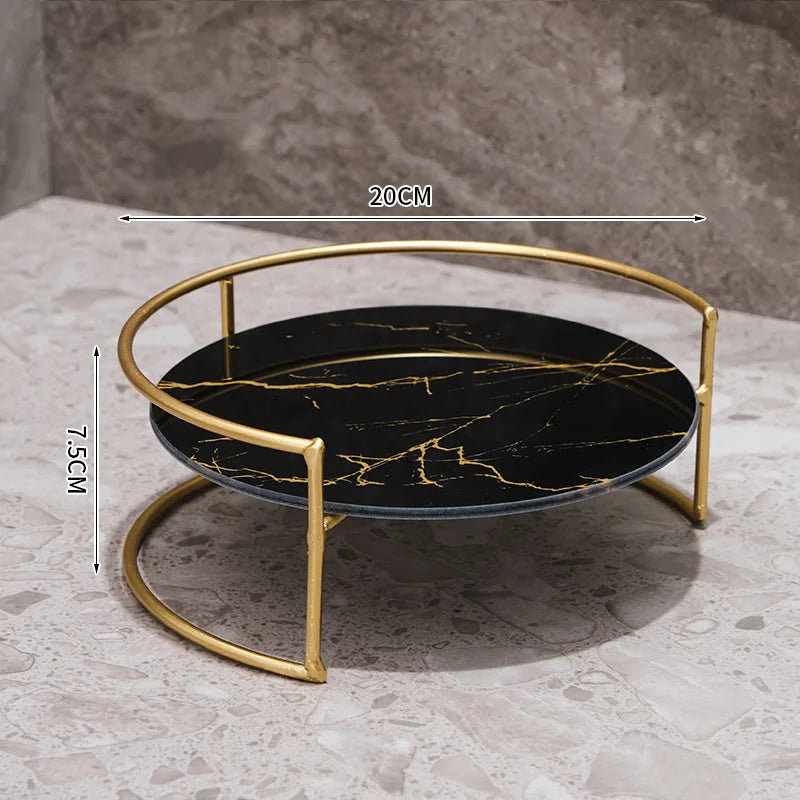Gold Iron Birdcage Cosmetic Tray Shelf Organizer