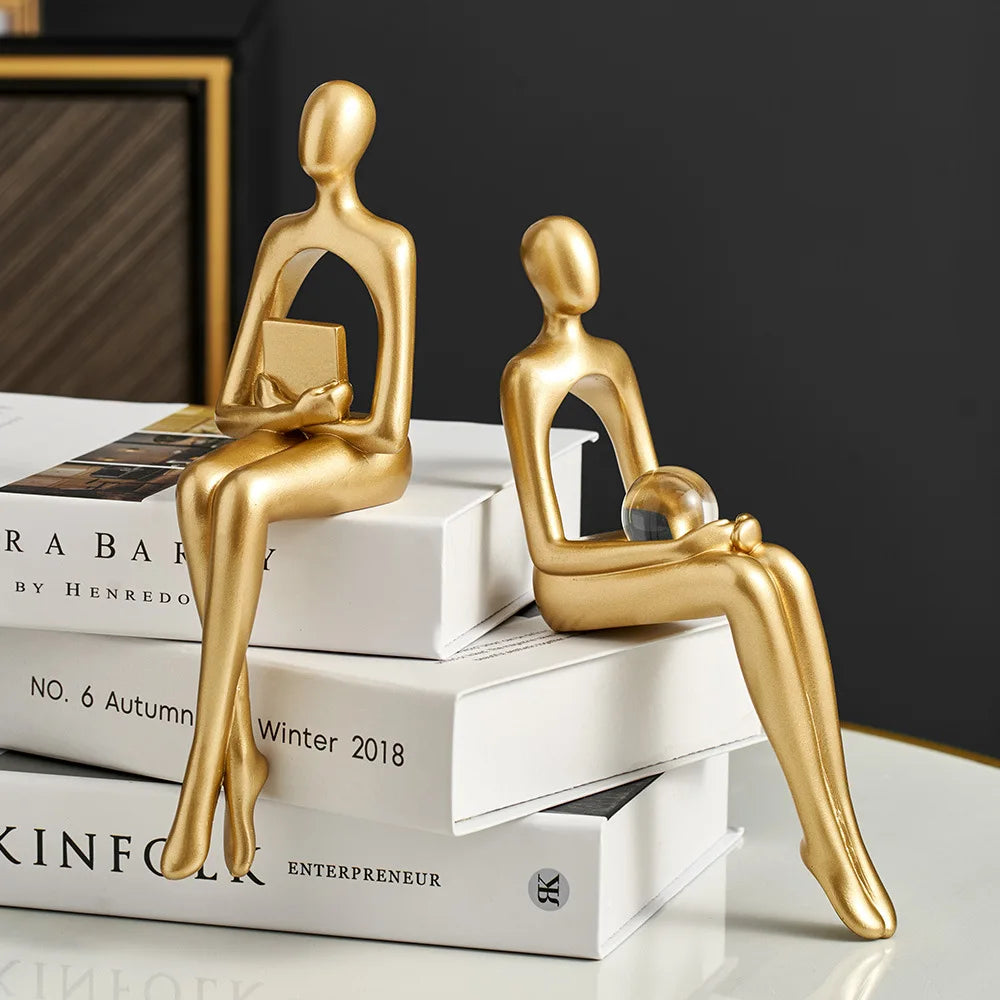 Gold Abstract Thinker Decoration Figuring